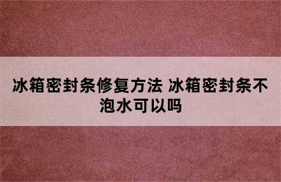 冰箱密封条修复方法 冰箱密封条不泡水可以吗